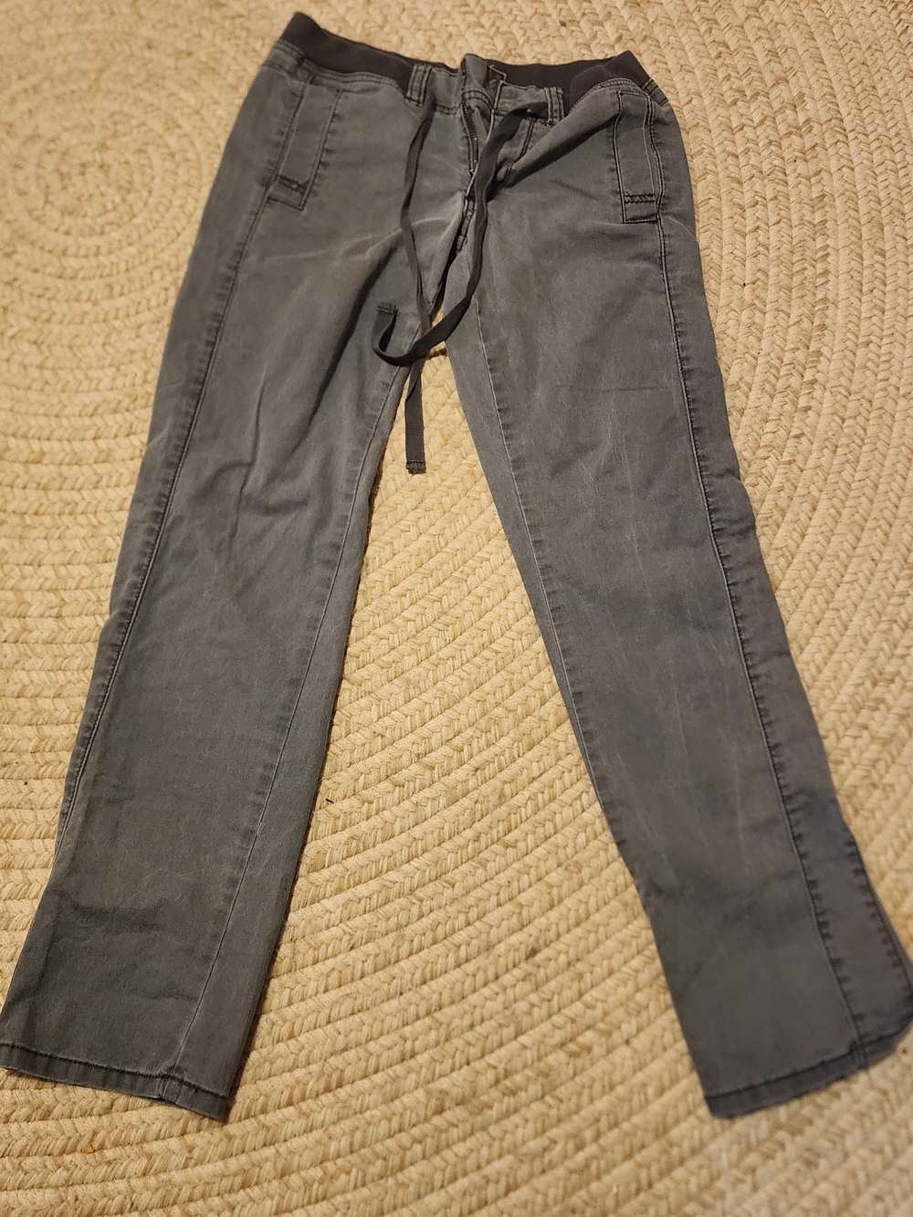 Anthropologie Women's Straight Leg Drawstring Pants -‎ Gray Low Rise